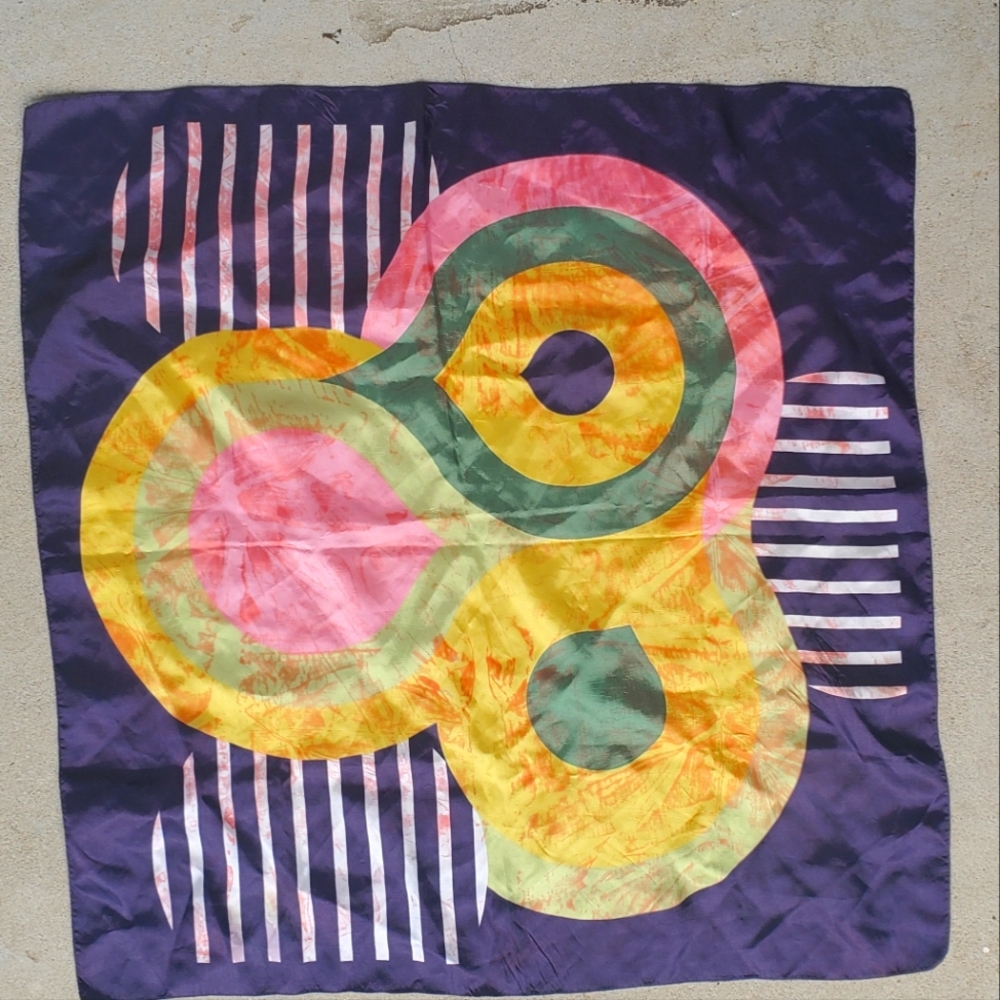 Colorful Abstract Silk Scarf